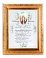  HOUSE BLESSING IN A FINE DETAILED SCROLL CARVINGS ANTIQUE GOLD FRAME 
